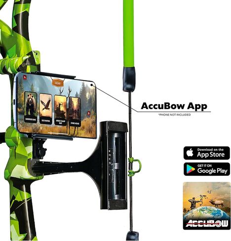 AccuBow 2.0 ألعاب الرماية الافتراضية وإطلاق النار، مقاومة قابلة للتعديل 10–70 رطل، سلسلة ربط حقيقية وحلقة على شكل حرف D، حامل الهاتف متضمن، تصميم قابل للطي، يمكن استخدامه بكلتا اليدين in Kuwait