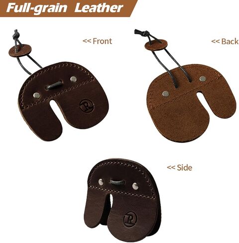 عروات أصابع الرماية الجلدية من Ringsun، واقي أصابع الرماية مصنوع يدويًا لمعدات ممارسة الرماية، علامة تبويب أصابع القوس المنحنية in Kuwait