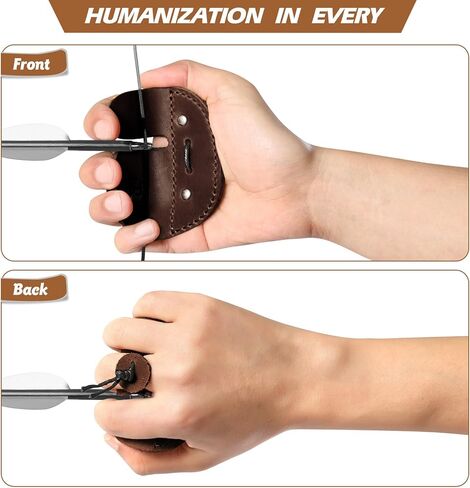 عروات أصابع الرماية الجلدية من Ringsun، واقي أصابع الرماية مصنوع يدويًا لمعدات ممارسة الرماية، علامة تبويب أصابع القوس المنحنية in Kuwait