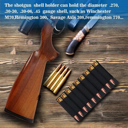 Coolrunner 9 Round Rifle Buttstock Shell for .270, .30-30, .30-06, .45, 0.30in to 0.50in Ammo Shotgun Holder for Hunting in Saudi Arabia