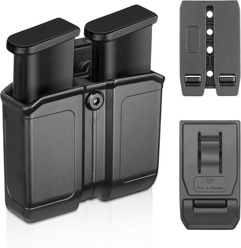 Universal Double Magazine Holster for 9mm/.40 Double Stack Mags, OWB Mag Pouch with Molle/Belt Clip for Glock 17/19, P365, Hellcat Pro & More, Adjustable Cant, Fits Duty & Tactical Belts in Saudi Arabia