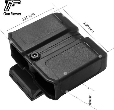 Universal Double Magazine Holster for 9mm/.40 Double Stack Mags, OWB Mag Pouch with Molle/Belt Clip for Glock 17/19, P365, Hellcat Pro & More, Adjustable Cant, Fits Duty & Tactical Belts in Saudi Arabia