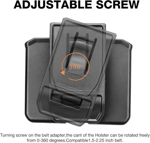 حافظة مجلة مزدوجة عالمية لأكواب مكدسة مزدوجة مقاس 9 مم/.40، وحقيبة OWB مع مشبك حزام/مشبك لـ Glock 17/19، P365، Hellcat Pro والمزيد، غير قابلة للتعديل، تناسب الأحزمة التكتيكية والواجبة in Kuwait