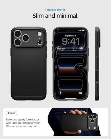 Spigen for iPhone 17 Case, Thin Fit MagFit [TPU Covered Camera Control] [Compatible with MagSafe] - Black in Saudi Arabia