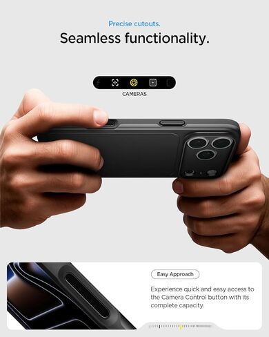 Spigen for iPhone 17 Case, Thin Fit MagFit [TPU Covered Camera Control] [Compatible with MagSafe] - Black in Saudi Arabia