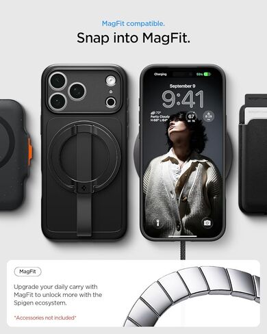 Spigen for iPhone 17 Case, Thin Fit MagFit [TPU Covered Camera Control] [Compatible with MagSafe] - Black in Saudi Arabia