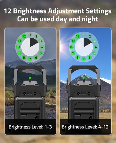 CVLIFE WolfCloak Motion Awake 12-Brightness Red/Green Dot لبصمة RMR | مقاوم للصدمات 1000 جرام، مقاوم للماء IP67، متعدد الطبقات، 2 MOA نقطة حمراء/خضراء، نافذة كبيرة 0.94 بوصة، يتضمن محول MOS وPicatinny مقاس 21 مم. in Saudi Arabia