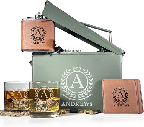 Personalized Ammo Box For Men - Custom Ammo Can Gift Set - Authentic Grade 1 Military Ammo Box Gift For Dad - Birthday Gift For Dad And Husband - Father’s Day Gift For Him - 30 Caliber in Kuwait