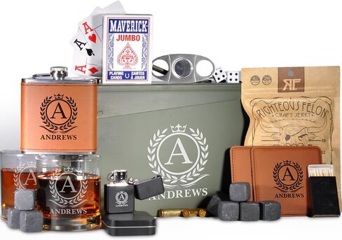 Personalized Ammo Box For Men - Custom Ammo Can Gift Set - Authentic Grade 1 Military Ammo Box Gift For Dad - Birthday Gift For Dad And Husband - Father’s Day Gift For Him - 30 Caliber in Kuwait