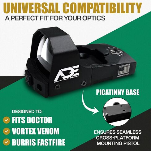 Ade Advanced Optics RD3-006B – Green Dot Sight with Picatinny Rail Mount – Compatible with Doctor, Vortex Venom, Burris Fastfire Footprint – Compact Reflex Optic Accessory – FDE/TAN Body Color in Saudi Arabia