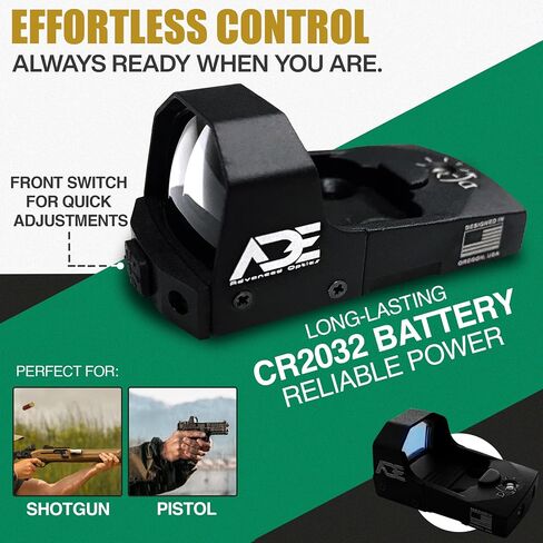 Ade Advanced Optics RD3-006B – Green Dot Sight with Picatinny Rail Mount – Compatible with Doctor, Vortex Venom, Burris Fastfire Footprint – Compact Reflex Optic Accessory – FDE/TAN Body Color in Saudi Arabia