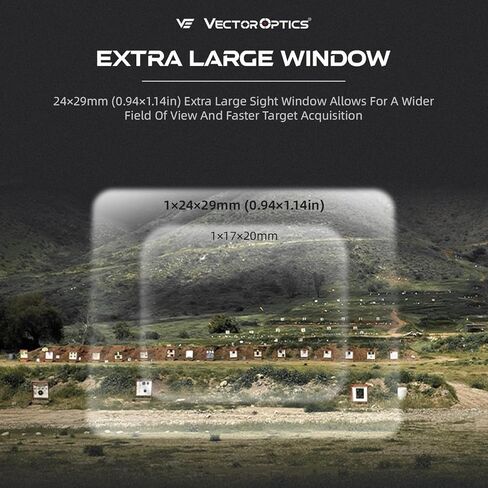 Vector Optics Genii Frenzy 1x24x29 6MOA Red Dot Reflex Sight للمسدس مع نافذة كبيرة جدًا، إيقاف تلقائي، بطارية مثبتة على الجانب، 7075 T6 ألومنيوم، IPX7، متوافق مع RMR، SCRD-76 in Kuwait