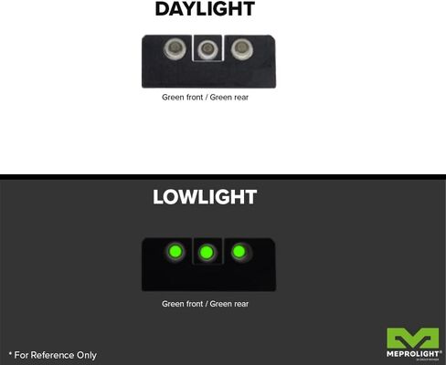 Meprolight Mepro FT Green Bullseye الرؤية الخلفية - رؤية ليلية/نهارية من الألياف الضوئية، مسدس بصري يعمل بالتريتيوم، لا يتطلب بطارية، يناسب معظم الحافظات in Kuwait