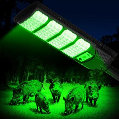 Hog Lights for Night Hunting - 16000LM / 20000LM Green Light for Hunting Hogs with Motion Sensor/Metal Bracket and 65FT Remote, Waterproof Solar Hog Feeder Light for Deer Coyote Varmint in Saudi Arabia