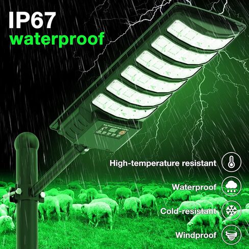 Hog Lights for Night Hunting,Powered Feeder Light(Green) 18000LM Solar Lights for Hunting Hogs, Coyote, Varmint, Deer, Motion Activated Feeder-2Pack in Saudi Arabia