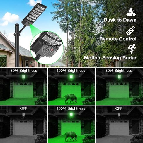 Hog Lights for Night Hunting,Powered Feeder Light(Green) 18000LM Solar Lights for Hunting Hogs, Coyote, Varmint, Deer, Motion Activated Feeder-2Pack in Saudi Arabia