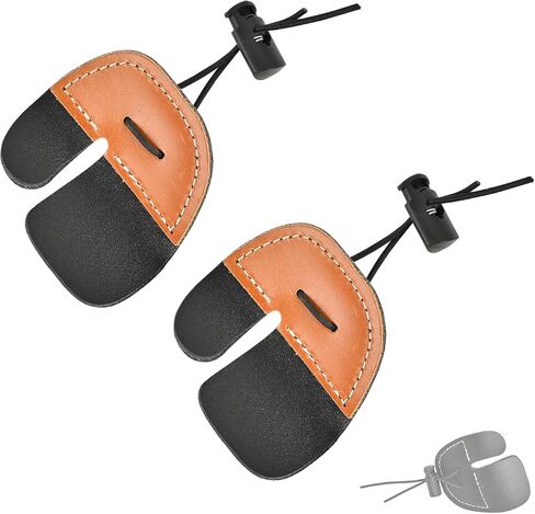SPG Leather Archery Finger Tab - 2 Pack Recurve Bow Finger Tab Bow Tabs Double Layer Traditional Archery Long Bow Finger Tabs Right Hand for Recurve Bow Shooting Accessories in Kuwait