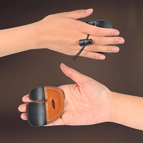 SPG Leather Archery Finger Tab - 2 Pack Recurve Bow Finger Tab Bow Tabs Double Layer Traditional Archery Long Bow Finger Tabs Right Hand for Recurve Bow Shooting Accessories in Kuwait