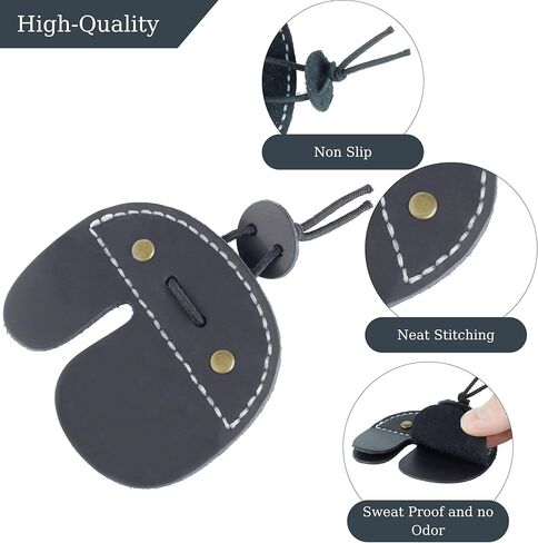 عروات أصابع الرماية الجلدية من Toprank - واقي أصابع مصنوع يدويًا لمعدات ممارسة الرماية، علامة تبويب أصابع القوس المنحنية in Kuwait