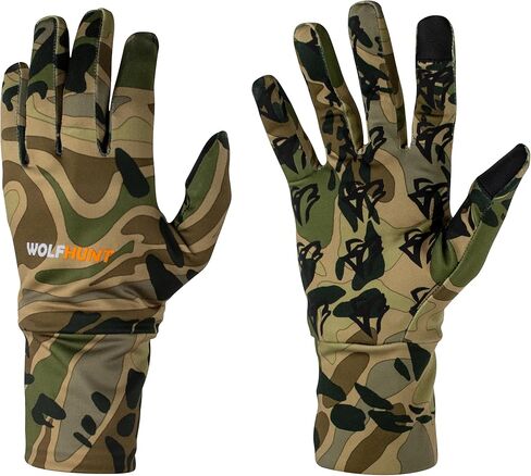 قفازات WOLFHUNT للصيد المموهة خفيفة الوزن بإصبع كامل، قفازات رماية مموهة مضادة للانزلاق للرجال/النساء شاشة تعمل باللمس in Kuwait