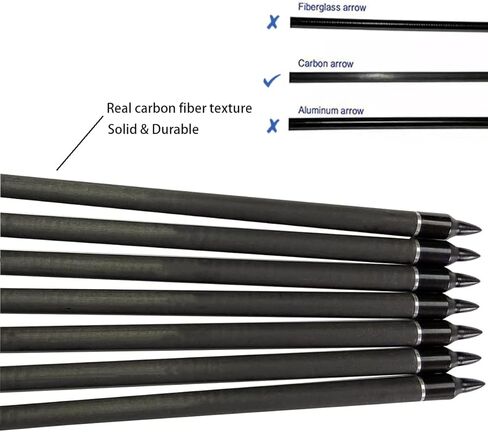 29 بوصة سهم كربون ممارسة الصيد السهام العمود الفقري 400 مع نصائح قابلة للإزالة لمركب الرماية والقوس المنحني والتقليدي (12 قطعة) in Kuwait