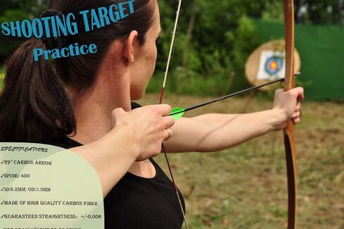 29 بوصة سهم كربون ممارسة الصيد السهام العمود الفقري 400 مع نصائح قابلة للإزالة لمركب الرماية والقوس المنحني والتقليدي (12 قطعة) in Kuwait