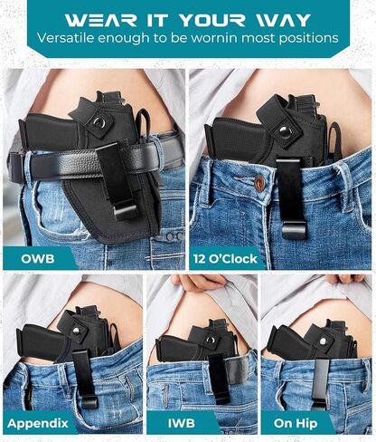 حافظة مسدسات بالليزر/الضوء، حافظة مسدسات مخفية IWB/OWB مع حقيبة ماج تناسب معظم 9 مم 380 45ACP، حافظات أسلحة للرجال والنساء لليد اليسرى/اليمنى، لغلوك، S&W، Sig، والمزيد in Kuwait