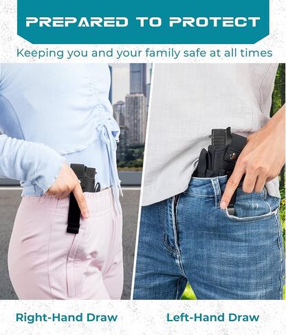 حافظة مسدسات بالليزر/الضوء، حافظة مسدسات مخفية IWB/OWB مع حقيبة ماج تناسب معظم 9 مم 380 45ACP، حافظات أسلحة للرجال والنساء لليد اليسرى/اليمنى، لغلوك، S&W، Sig، والمزيد in Kuwait