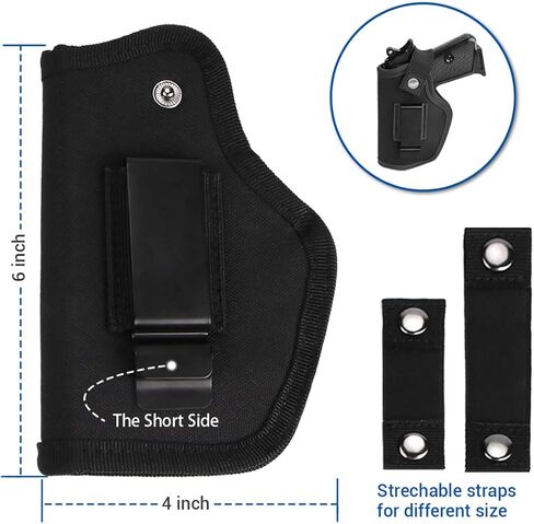 2 Pack Gun Holsters for Concealed Carry, Universal Inside Outside Waistband Holster for Pistols, IWB Belt Holster for Right & Left Hand, Fits Subcompact Compact Full Size Pistols, Black & Green in Saudi Arabia