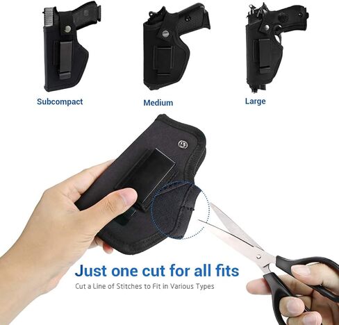2 Pack Gun Holsters for Concealed Carry, Universal Inside Outside Waistband Holster for Pistols, IWB Belt Holster for Right & Left Hand, Fits Subcompact Compact Full Size Pistols, Black & Green in Saudi Arabia
