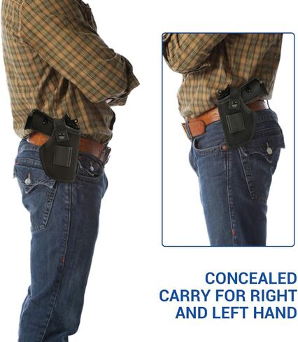 2 Pack Gun Holsters for Concealed Carry, Universal Inside Outside Waistband Holster for Pistols, IWB Belt Holster for Right & Left Hand, Fits Subcompact Compact Full Size Pistols, Black & Green in Saudi Arabia