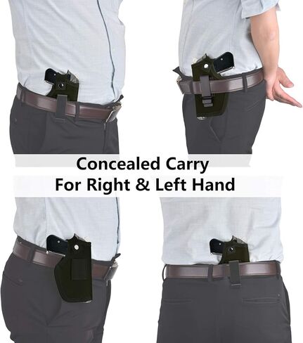 2 Pack Gun Holsters for Concealed Carry, Universal Inside Outside Waistband Holster for Pistols, IWB Belt Holster for Right & Left Hand, Fits Subcompact Compact Full Size Pistols, Black & Green in Saudi Arabia