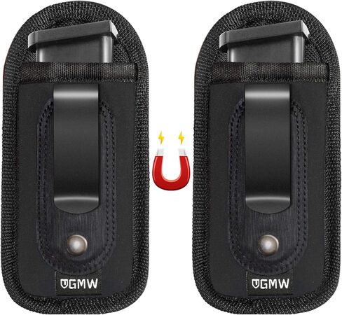 GMW Universal Magnetic IWB/OWB Magazine Holster [2-Pack] | Magazine Pouch for 9mm 1911 .380 .40 .45 Glock 17 19 43 M&P S&W | Pistol Mag Pouch for Single/Double Stack Handgun Magazines and Ammunition in Saudi Arabia