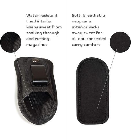 GMW Universal Magnetic IWB/OWB Magazine Holster [2-Pack] | Magazine Pouch for 9mm 1911 .380 .40 .45 Glock 17 19 43 M&P S&W | Pistol Mag Pouch for Single/Double Stack Handgun Magazines and Ammunition in Saudi Arabia