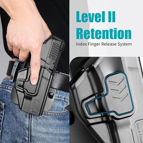 Taurus G2C G3C Holster, OWB Holster Fits 9mm/.40 Cal Taurus G2C/G3C/G2S, Taurus Millennium G2 PT111/PT140, Outside Waistband Carry, Level II Retention Locking System, 360° Adjustable, Right/Left Hand in Saudi Arabia