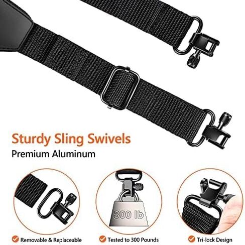 EZshoot Two Point Sling with Swivels, Comfortable Neoprene Padded, Length Adjustable Shoulder Strap for Outdoors in Saudi Arabia