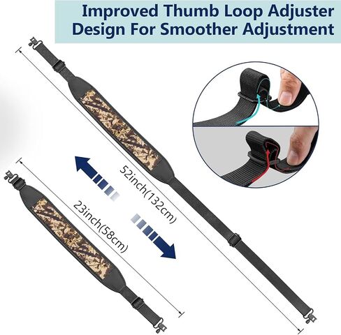 EZshoot Two Point Sling with Swivels, Comfortable Neoprene Padded, Length Adjustable Shoulder Strap for Outdoors in Saudi Arabia