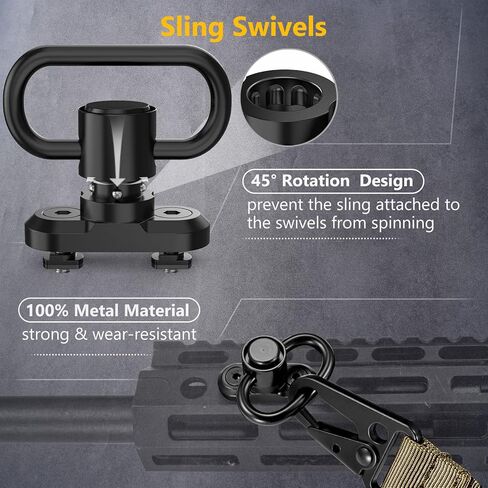 CVLIFE Two Point Sling with 2 Pack Anti-Rotation Sling Swivels,Adjustable Length Rifle Sling Elastic Cord Design Traditional Sling for Outdoor in Saudi Arabia