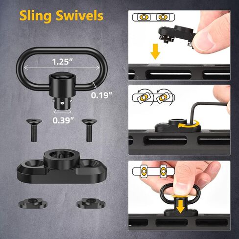 CVLIFE Two Point Sling with 2 Pack Anti-Rotation Sling Swivels,Adjustable Length Rifle Sling Elastic Cord Design Traditional Sling for Outdoor in Saudi Arabia