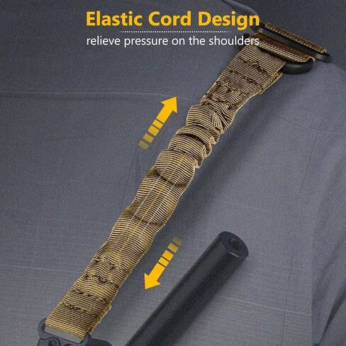 CVLIFE Two Point Sling with 2 Pack Anti-Rotation Sling Swivels,Adjustable Length Rifle Sling Elastic Cord Design Traditional Sling for Outdoor in Saudi Arabia