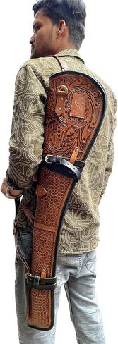 33 Inch Rifle Case Soft Shotgun Cases - Genuine Leather Rifle & Shotgun Cases Hunting Accessories Handmade Gun Case Sleeve Bag Holster Scabbard Hunting Case - 16 to 24 inch Barrel Length in Kuwait
