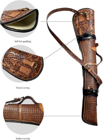 33 Inch Rifle Case Soft Shotgun Cases - Genuine Leather Rifle & Shotgun Cases Hunting Accessories Handmade Gun Case Sleeve Bag Holster Scabbard Hunting Case - 16 to 24 inch Barrel Length in Kuwait