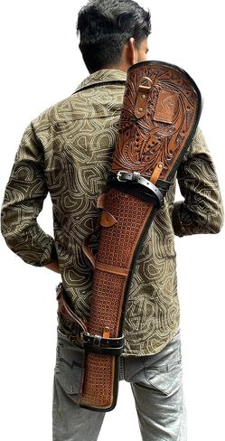 33 Inch Rifle Case Soft Shotgun Cases - Genuine Leather Rifle & Shotgun Cases Hunting Accessories Handmade Gun Case Sleeve Bag Holster Scabbard Hunting Case - 16 to 24 inch Barrel Length in Kuwait