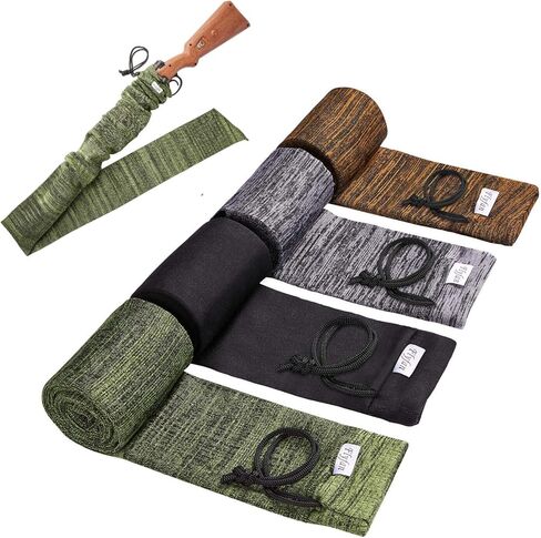 4Pcs Gun Socks for Rifles and Shotguns, Silicone Treated Knit 52 x 4.5 In Gun Sock Elastic Design for Gun Storage Hunting and Shooting Accessories, Perfect Father's Day Gift for Men in Kuwait