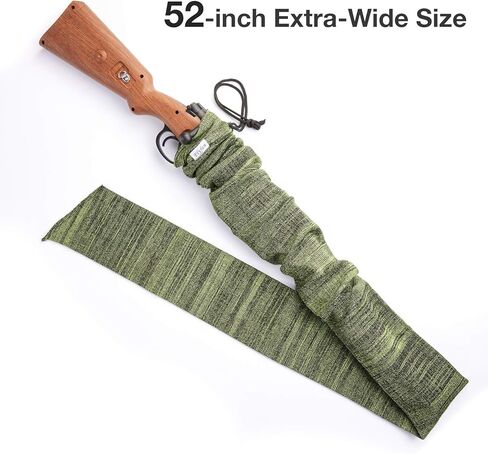 4Pcs Gun Socks for Rifles and Shotguns, Silicone Treated Knit 52 x 4.5 In Gun Sock Elastic Design for Gun Storage Hunting and Shooting Accessories, Perfect Father's Day Gift for Men in Kuwait
