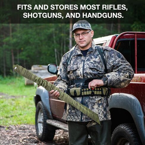 4Pcs Gun Socks for Rifles and Shotguns, Silicone Treated Knit 52 x 4.5 In Gun Sock Elastic Design for Gun Storage Hunting and Shooting Accessories, Perfect Father's Day Gift for Men in Kuwait