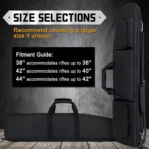 DULCE DOM Double Rifle Case, 38 42 44 inch Soft Gun Tactical Bag for Shooting Range, Movable Divider for 1 or 2 Gears, Multiple Magazine Pouches & Accessory Bags in Saudi Arabia