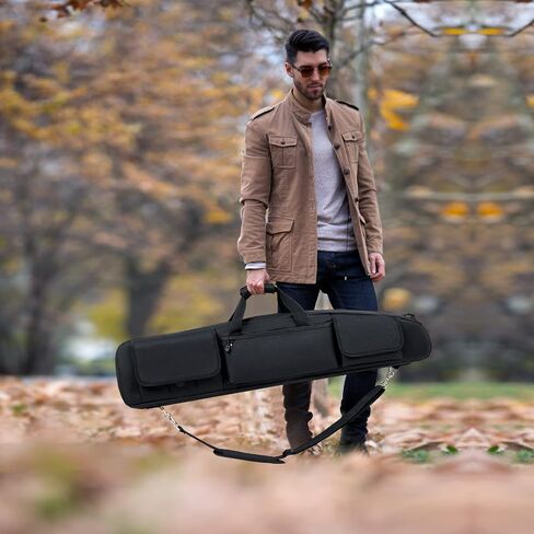 DULCE DOM Double Rifle Case, 38 42 44 inch Soft Gun Tactical Bag for Shooting Range, Movable Divider for 1 or 2 Gears, Multiple Magazine Pouches & Accessory Bags in Saudi Arabia
