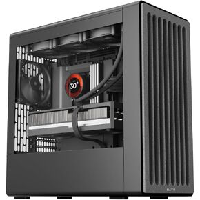 HAVN BF 360 Flow High Airflow ATX Mid Tower PC Case، إطار فولاذي SGCC شبه مفتوح، إدارة كابلات بسيطة، مروحة 2X 180 مم، مروحة 1x 140 مم، حوامل مشعاع 360 مم، لوحات مغناطيسية - أسود in Kuwait