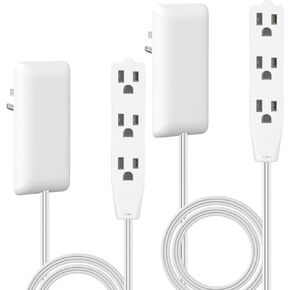 LIDER Flat-Face Outlet Extender, 3 Receptacles, 3ft Cord, 1625W, Ultra-Thin in Kuwait